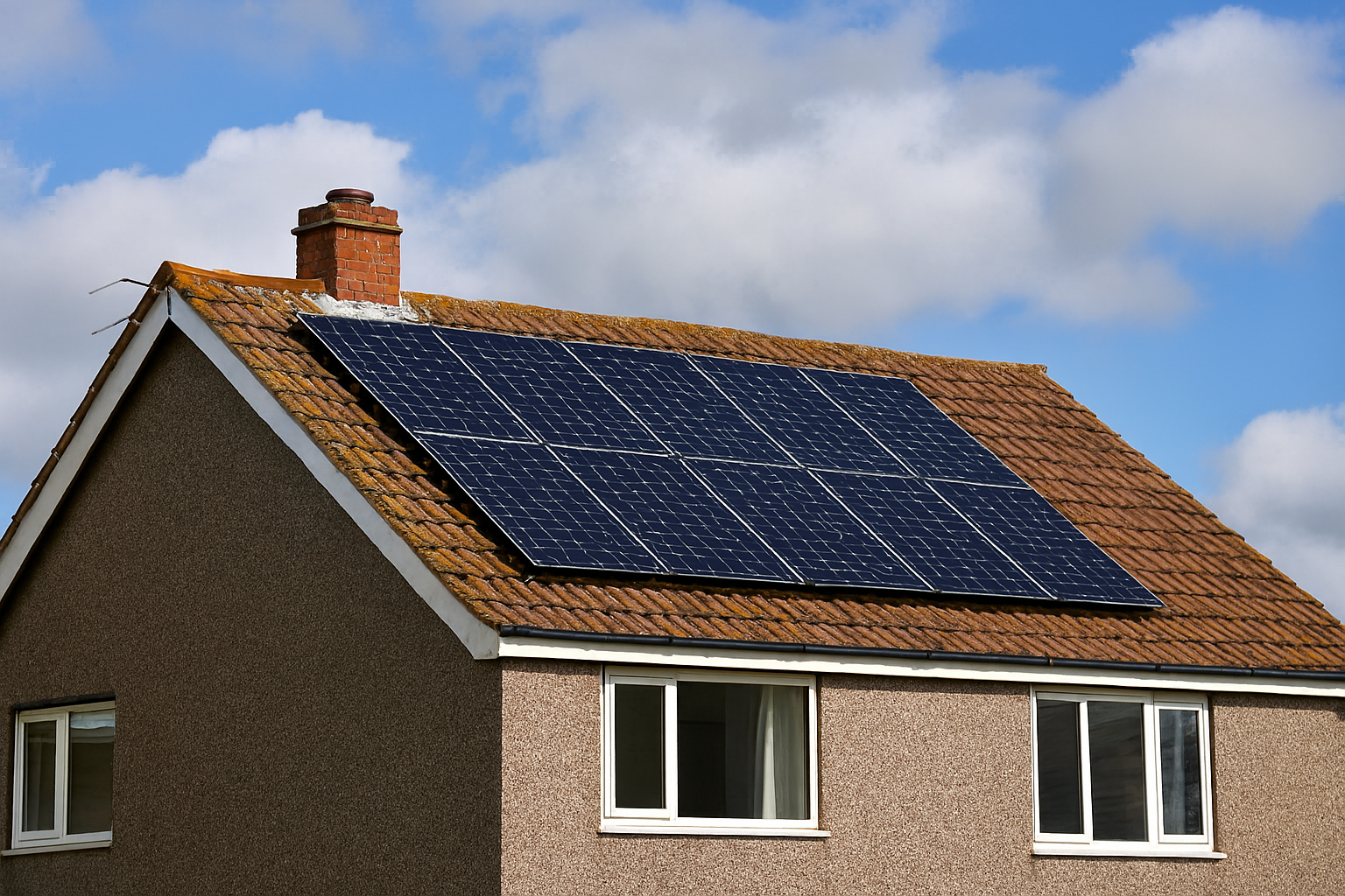 Solar panels on roof